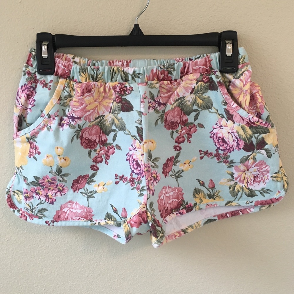 Honey Punch Floral Denim Shorts